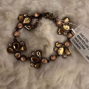 Bronze tone jeweled bracelet